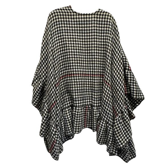 TORRID CAPE BLACK & WHITE GINGHAM/RED STRIPE RUFFLE ONE SIZE FITS ALL - Picture 7 of 8